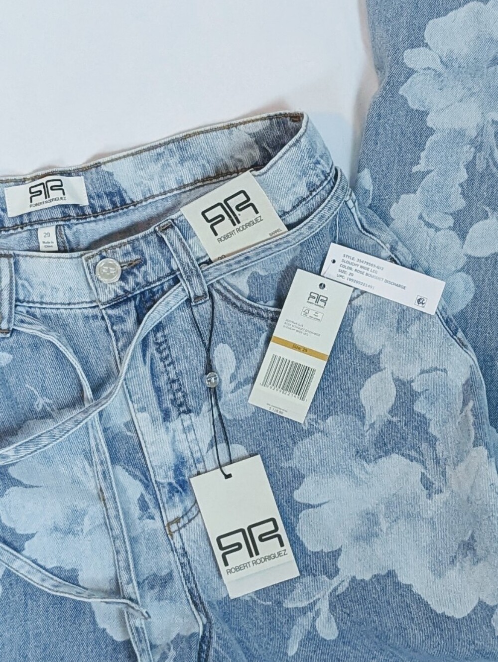 Robert Rodriguez Jeans High Rise Slouchy Wide Leg Rose Bouquet Faded Wash 29 NWT - Picture 13 of 13
